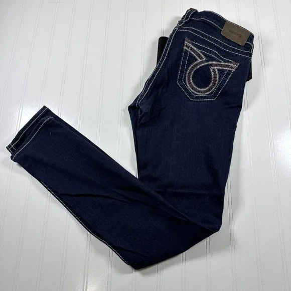 BIG STAR Western Jeans JENAE Skinny Dark Blue Stretch Denim Womens 29R - Picture 1 of 9